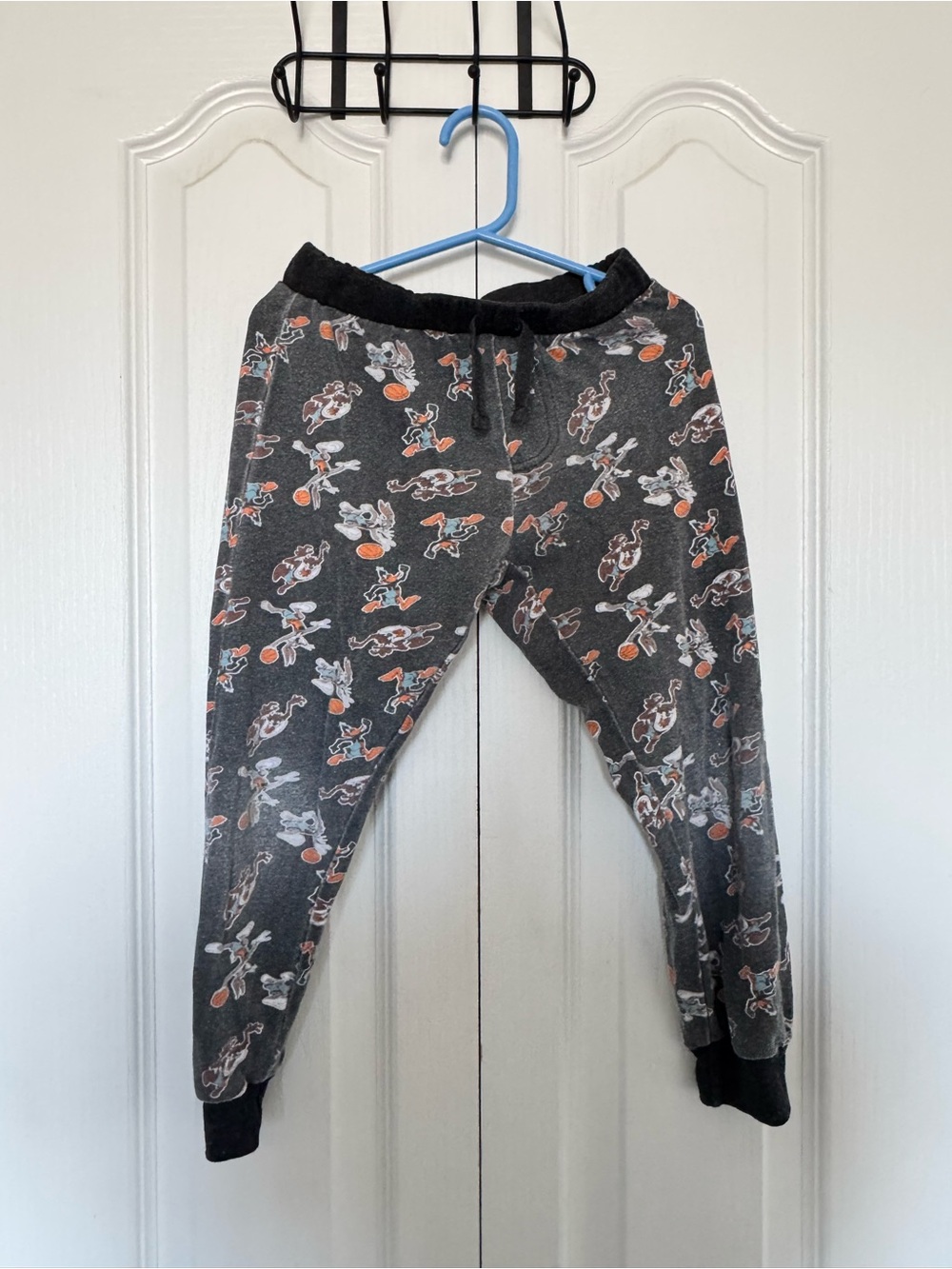 Space Jam Kids Thermal Lounge Pants in Charcoal with Basketball Print Size 6
